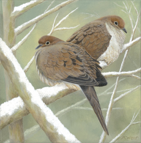 Doves  •  8&quot; x 8&quot; x .75&quot; depth  •  2021  •  Acrylic